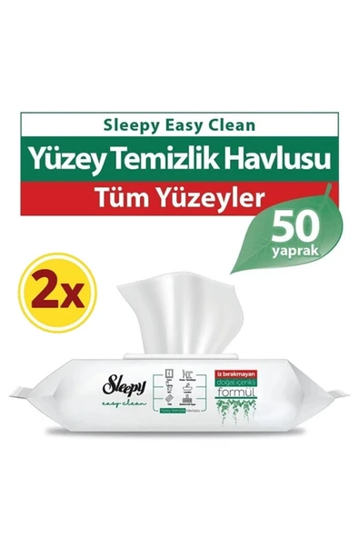 Sleepy Easy Clean Yüzey Temizlik Havlusu 50' li x 2 ürün görseli 1