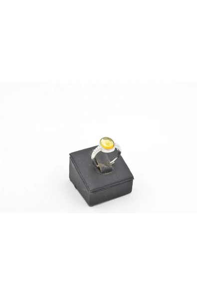 Murty99 Ayarlanabilir Sertifikalı Doğal Fosilli Kehribar Taşlı Yüzük 002 - Resim 5