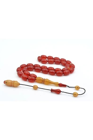 Murty99 Sabri Güler Yapımı İmamesi Tıraşlı Osmanlı Model Sıkma Kehribar Tesbih ürün görseli 1