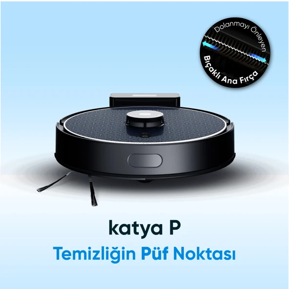 Şımart katya P Akıllı Robot Süpürge Kıl Kesici Bıçaklı Ana Fırça 8000Pa Emiş Gücü ürün görseli 1