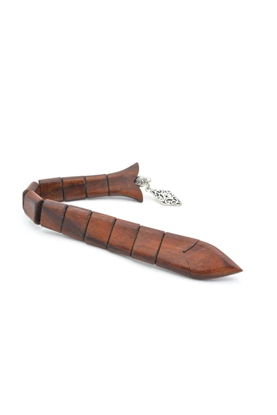 Murty99 Usta İşi Kahverengi Hindistan Pelesenk Ağacı Balık Tesbih - Resim 3