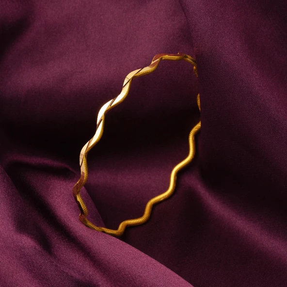 Zikzaklı Ajda Altın Bilezik 22 Ayar 15 Gram - Resim 3