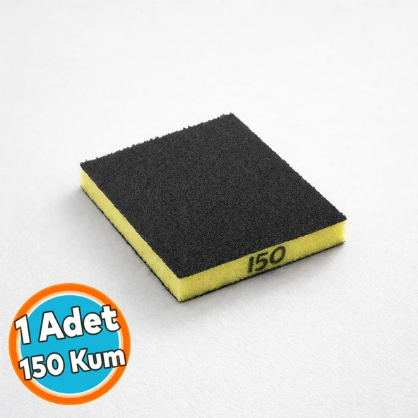 Sünger Zımpara 9.5 x 12.5 cm Takoz Blok Flex Taşlama Ahşap Yassı El Zımparası 150 kum 1 Adet ürün görseli 1