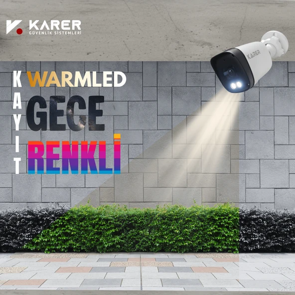 7'li 5MP IP Güvenlik Kamera Seti-Gece Renkli Görüntü-Su Geçirmez Dış Mekan-Sesli Kayıt -Ultra HD - Resim 3