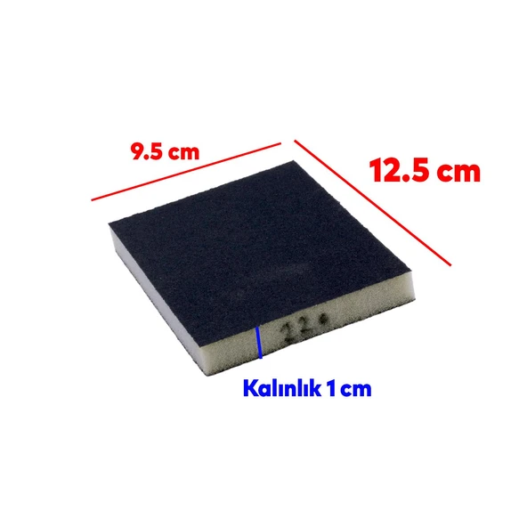 Sünger Zımpara 9.5 x 12.5 cm Takoz Blok Flex Taşlama Ahşap Yassı El Zımparası 220 kum 1 Adet - Resim 2