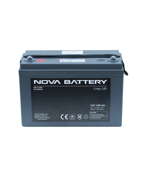 NOVA 12V 100AH AGM KURU TİP AKÜ (YENİ ÜRETİM) ürün görseli 1
