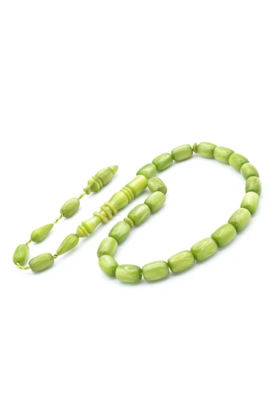 Murty99 Ahmet Emin Yapımı İmamesi Halkalı 21 lik Yeşil Sıkma Kehribar Tesbih - Resim 4