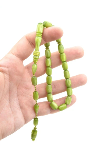 Murty99 Ahmet Emin Yapımı İmamesi Halkalı 21 lik Yeşil Sıkma Kehribar Tesbih - Resim 5