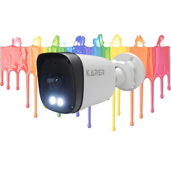 5'li 5MP IP Güvenlik Kamera Seti-Gece Renkli Görüntü-Su Geçirmez Dış Mekan-Sesli Kayıt -Ultra HD - Resim 6