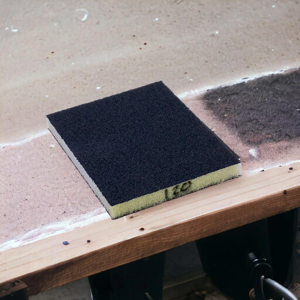 Sünger Zımpara 9.5 x 12.5 cm Takoz Blok Flex Taşlama Ahşap Yassı El Zımparası 120 kum 1 Adet - Resim 3