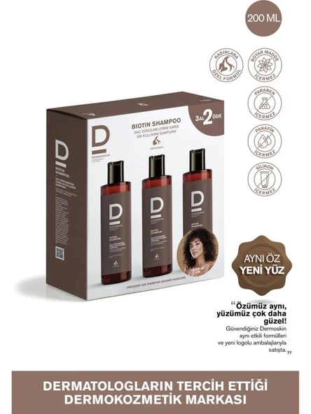 (YENİ) Dermoskin Biotin Şampuan 3 Al 2 Öde Kadın 200 Ml ürün görseli 1