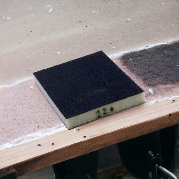 Sünger Zımpara 9.5 x 12.5 cm Takoz Blok Flex Taşlama Ahşap Yassı El Zımparası 220 kum 1 Adet - Resim 5