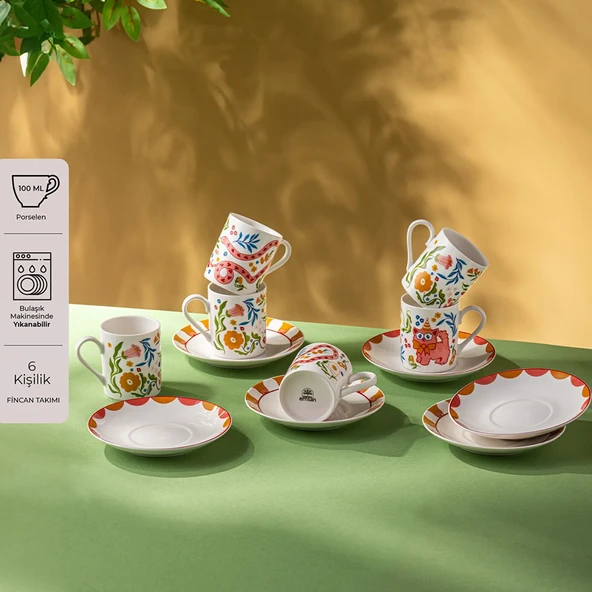 Emsan Cheerful 6'lı Kahve Fincan Takımı 100 ml ürün görseli 1