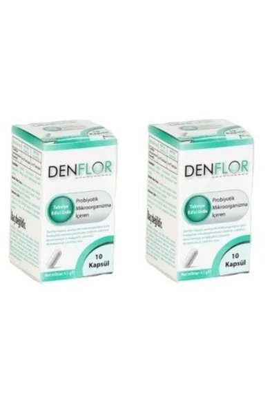 Denflor Probiyotik 10 Kapsül 2'Li PAKET (SKT:06/2028) ürün görseli 1
