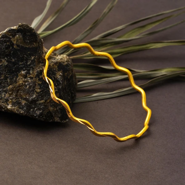 Zikzaklı Ajda Altın Bilezik 22 Ayar 15 Gram - Resim 2