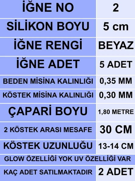 Eagenset Silikon Balıklı Çapari 5 Cm (2 Adet) Silikon At Çek Takımı Ultraviyole UV Neon Simli Pembe ve Fosforlu Glow Boncuklu - Resim 7