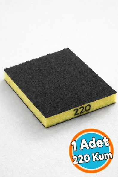 Sünger Zımpara 9.5 x 12.5 cm Takoz Blok Flex Taşlama Ahşap Yassı El Zımparası 220 kum 1 Adet - Resim 6