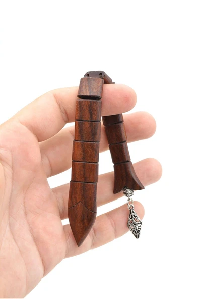 Murty99 Usta İşi Kahverengi Hindistan Pelesenk Ağacı Balık Tesbih - Resim 5