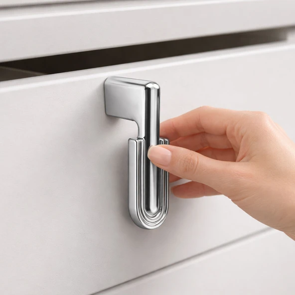 Yıldız Krom Gümüş Metal Kulp Tek Vidalı Düğme Mobilya Dolap Çekmece Dolap Düğme Kulp Kulbu Kulpları - Resim 2