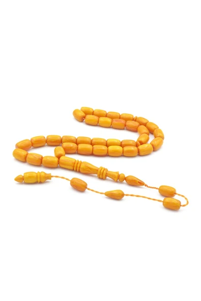 Murty99 Ahmet Emin Yapımı İmamesi Halkalı Koyu Sarı Sıkma Kehribar Tesbih ürün görseli 1