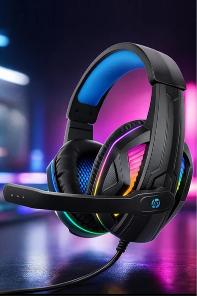 HP DHE-8010 Işıklı Mikrofonlu Gaming Oyuncu Kulaklık - Resim 5