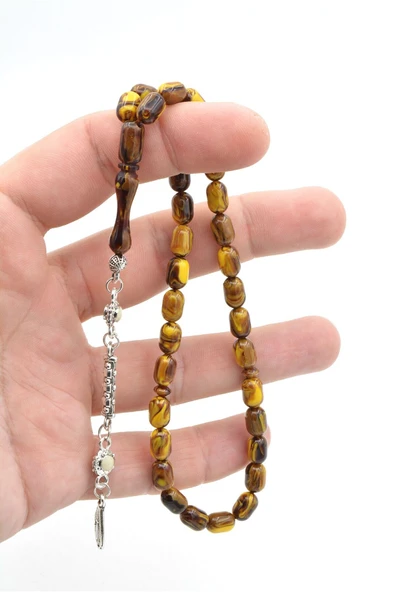 Murty99 Kapsül Kesim Günlük Boy Sarı Kahverengi Beyrut Kehribar Tesbih - Resim 5