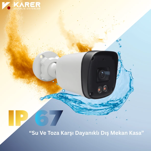 7'li 5MP IP Güvenlik Kamera Seti-Gece Renkli Görüntü-Su Geçirmez Dış Mekan-Sesli Kayıt -Ultra HD - Resim 4