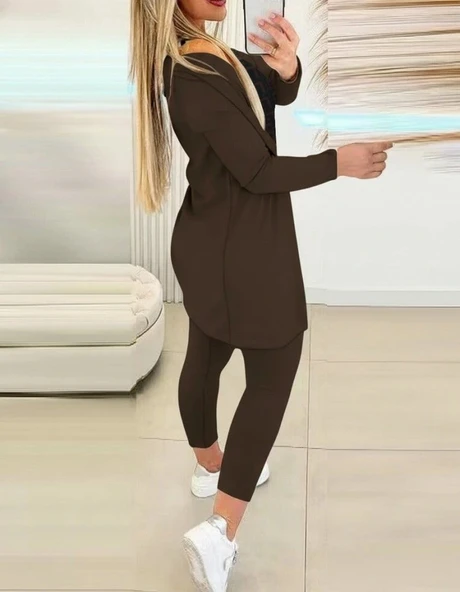 MDB Kadın Uzun Kollu Krep üçlü Takım - Resim 3