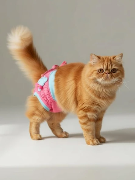 Teddie Dişi Kedi Regl Külotu | Kedi Donu | Kedi İç Çamaşırı | Ayarlanabilir Bağcıklı | Küçük Irklar İçin - Resim 6