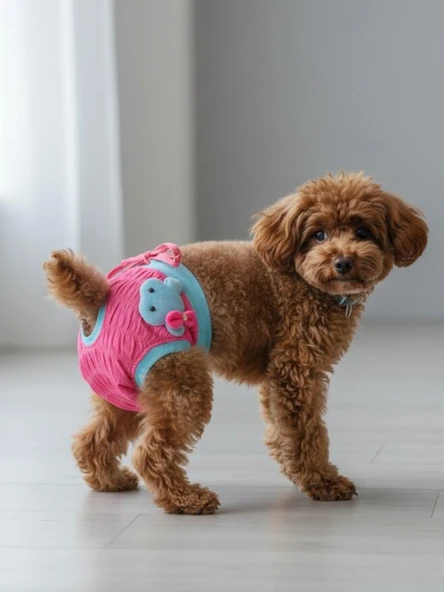 Teddie Dişi Köpek Regl Külotu | Köpek Donu | Köpek İç Çamaşırı | Ayarlanabilir Bağcıklı | Küçük Irklar İçin - Resim 5