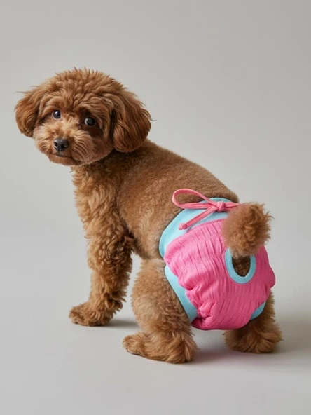 Teddie Dişi Köpek Regl Külotu | Köpek Donu | Köpek İç Çamaşırı | Ayarlanabilir Bağcıklı | Küçük Irklar İçin - Resim 6