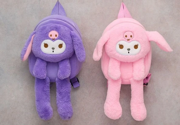 Periboia Peluş Işıklı Oynar Kulaklı Kuromi Sırt Çantası ürün görseli 1