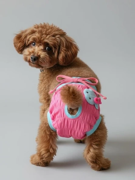 Teddie Dişi Köpek Regl Külotu | Köpek Donu | Köpek İç Çamaşırı | Ayarlanabilir Bağcıklı | Küçük Irklar İçin ürün görseli 1