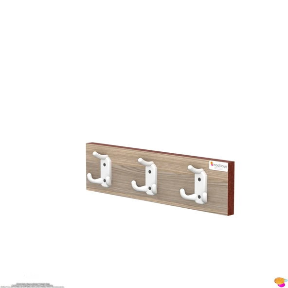 Modilayn ARI 9 Kancalı Banyo Askısı 3' lü Set 31,4x9, 6 cm | Şık Tasarım Ekstra Düzen ve Yer Tasarrufu - Resim 6