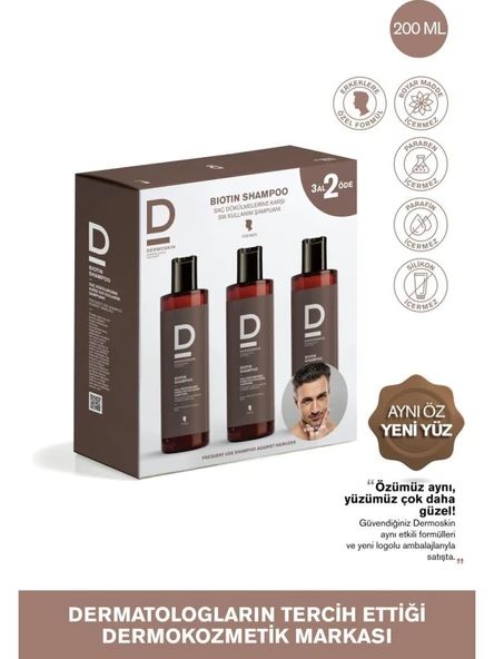 (YENİ) Dermoskin Biotin Şampuan 3 Al 2 Öde Erkek 200 Ml - Resim 2