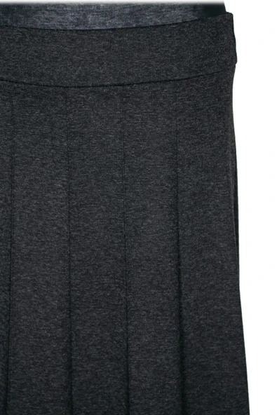 Eray Kadın Ecrin Büyük Beden Kışlık Parçalı Çimalı Lastikli Siyah Etek - Resim 2