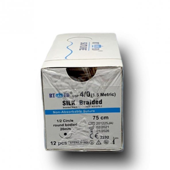 İpek İplik ve Sütur 12 Li No:4/0 Yuvarlak 20 mm 12 Adet - 2