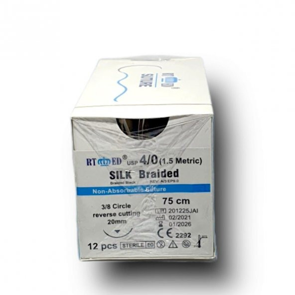 İpek İplik ve Sütur 12 Li No:4/0 Keskin 20 mm 12 Adet - Resim 4