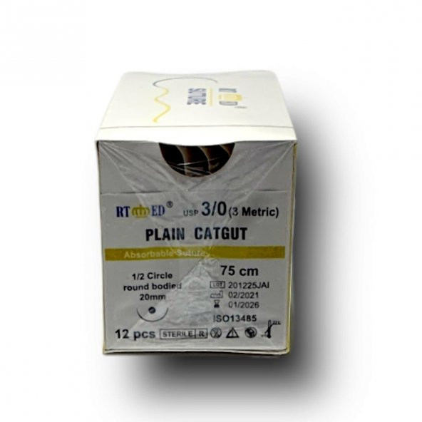 Düz Kat Küt 3/0 İplik 1/2 26 mm Yuvarlak İğneli 12 Adet - 3