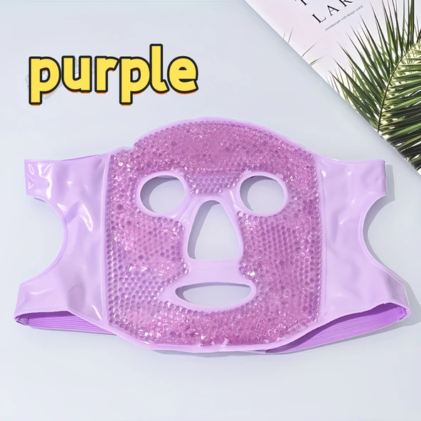 Terapi Jel Yüz Maskesi Soğuk Ve Sıcak Boncuklu Ayarlanabilir Maske (Mor) - Resim 2