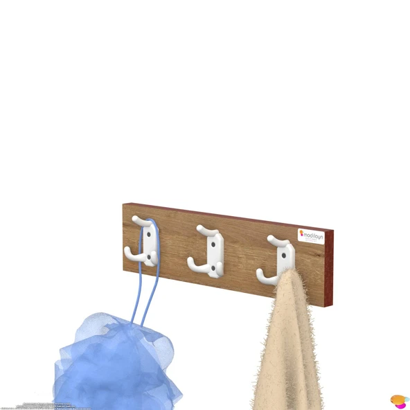 Modilayn ARI 9 Kancalı Banyo Askısı 3'lü Set 36,4x9,6cm Şık Tasarım Ekstra Düzen ve Yer Tasarrufu - Resim 7