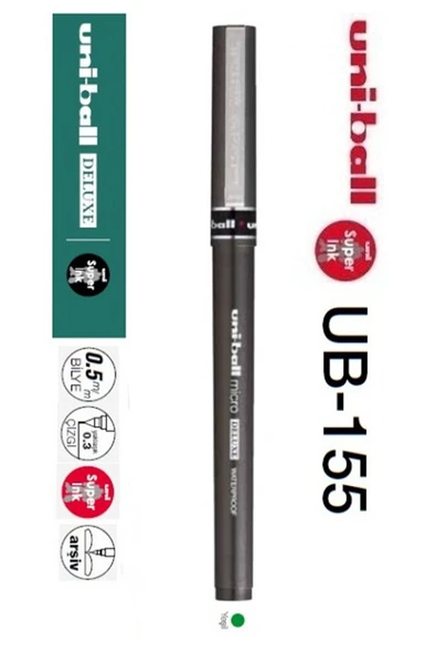 Kırmızı Pilot Kalem UB-155 Micro Deluxe 3 Adet Uniball Pilot Kalem 0.5 mm Roller Uçlu Pilot Kalem İnce Uçlu Likit - Resim 5