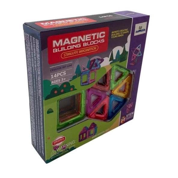 Manyetik Bloklar 14 Parça Eğitici ve Yaratıcı Yapı Seti - Resim 3