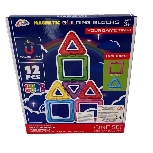 Manyetik Bloklar 12 Parça Eğitici ve Yaratıcı Yapı Seti - Resim 4