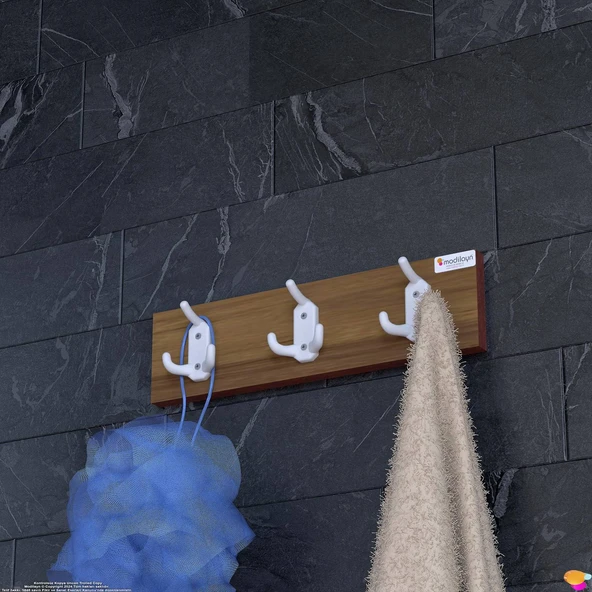 Modilayn ARI Serisi 9 Kancalı Banyo Askısı - 3' lü Set (41,4x9,6 cm) | Ekstra Düzen ve Yer Tasarrufu - Resim 3