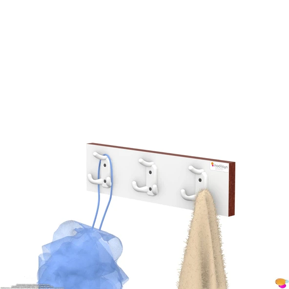 Modilayn ARI Serisi 9 Kancalı Banyo Askısı - 3'lü Set (41,4x9,6 cm) | Ekstra Düzen ve Yer Tasarrufu - Resim 7