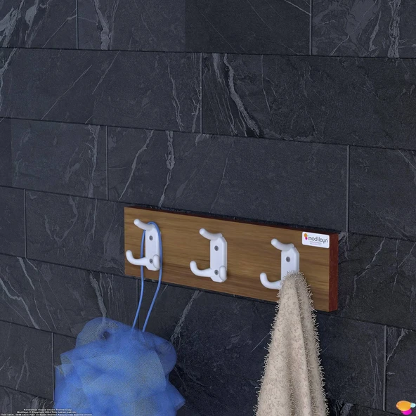 Modilayn ARI Serisi 9 Kancalı Banyo Askısı - 3' lü Set (41,4x9,6 cm) | Ekstra Düzen ve Yer Tasarrufu - Resim 2