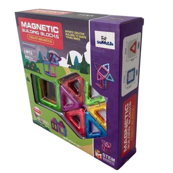 Manyetik Bloklar 14 Parça Eğitici ve Yaratıcı Yapı Seti - Resim 2