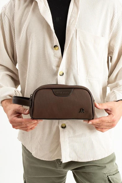 Erkek El Çantası Lacos Deri Suya Dayanıklı Portföy Stil El Çantası Traş Kozmetik Çantası 20*10 Cm ürün görseli 1