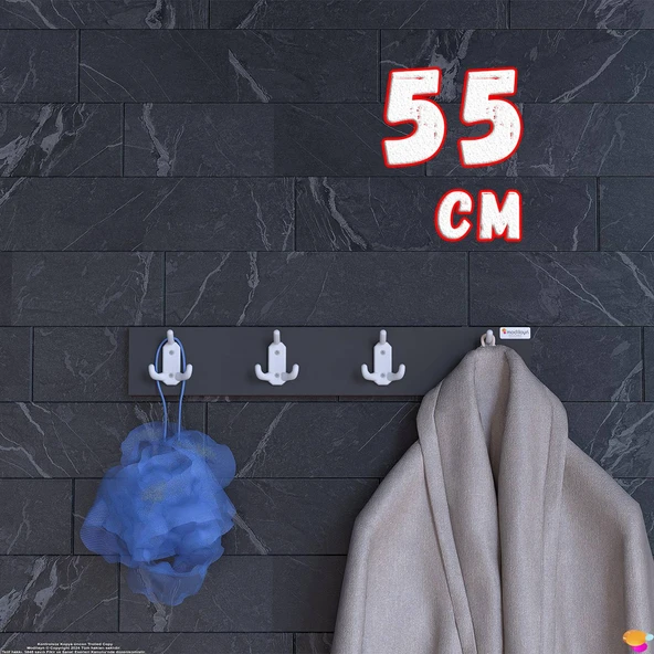 Modilayn ARI Serisi 12 Kancalı 4'lü Set (51,4x9,6 cm) Banyo Askısı | Ekstra Düzen ve Yer Tasarrufu ürün görseli 1